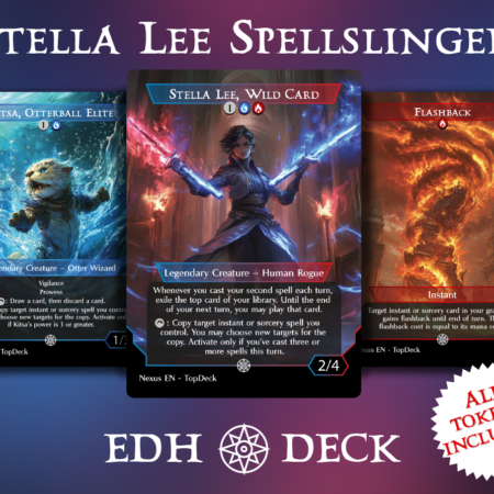 Stella Lee Spellslinger Commander mtg proxy deck custom magic card lands token alter full deck list edh cedh dual land fetch