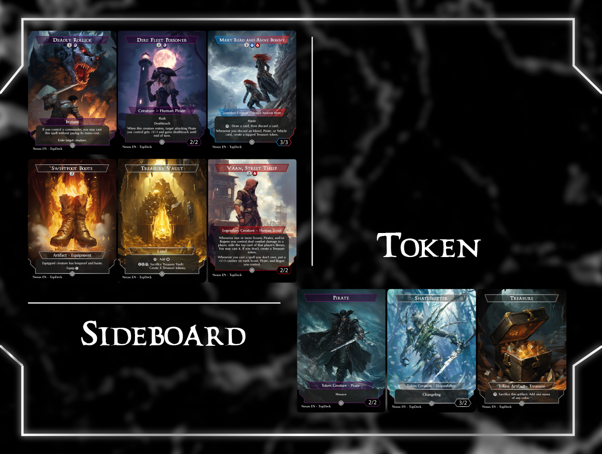 Admiral Beckett Brass Pirates Commander mtg proxy deck custom magic card lands token alter full deck list edh cedh dual land fetch