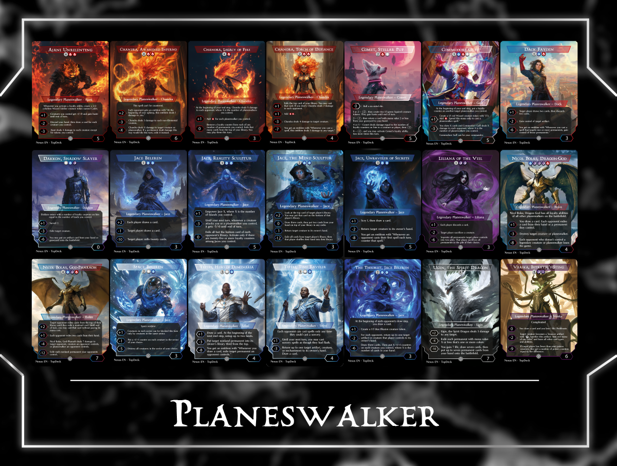 Jace Multiverse Planeswalkers Commander mtg proxy deck custom magic card lands token alter full deck list edh cedh dual land fetch